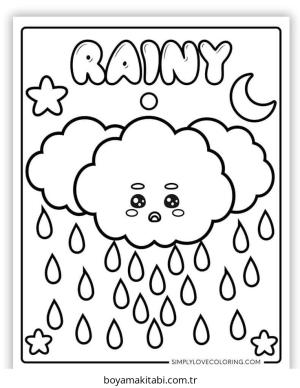 Hava Durumu boyama sayfası – çocuklar için, çizgi film temalı