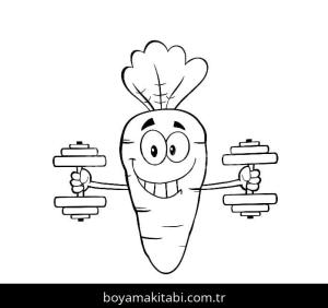 Havuç boyama sayfası – el becerilerini geliştirir, boyama çalışması