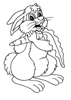 Havuç boyama sayfası,  coloring page, Havuç Yiyen şişman Tavşan, 