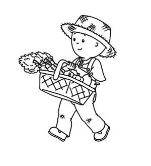 Havuç boyama sayfası,  coloring page, Caillou Havuç Hasatı, 