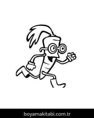 Havuç boyama sayfası – eğlenceli etkinlik, el becerilerini geliştirir