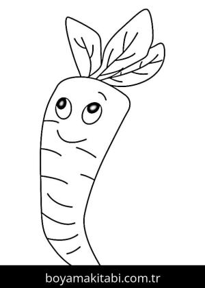 Havuç boyama sayfası – PDF indir, sevimli karakter