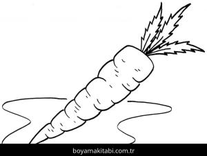 Havuç boyama sayfası – çizgi film temalı, basit çizim