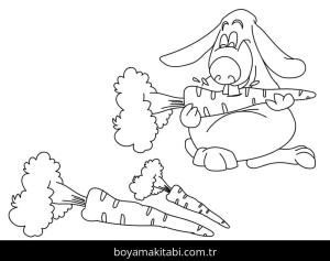 Havuç boyama sayfası – keyifli zaman, renkli çizimler