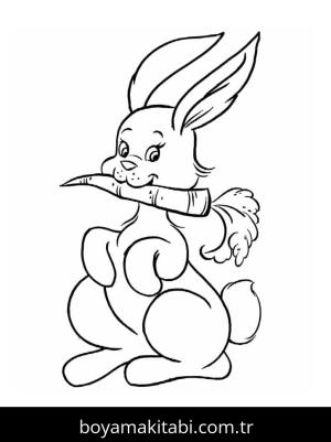 Havuç boyama sayfası – çocuk aktivitesi, PDF indir