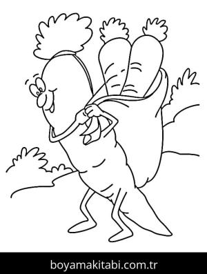 Havuç boyama sayfası – sanatsal çalışma, çocuklar için