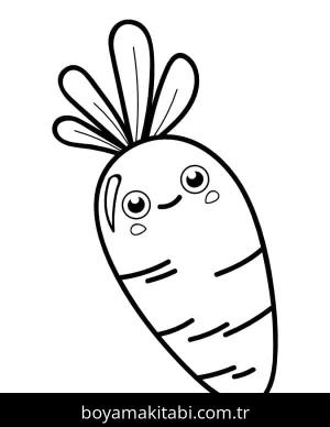 Havuç boyama sayfası – basit çizim, kolay boyama
