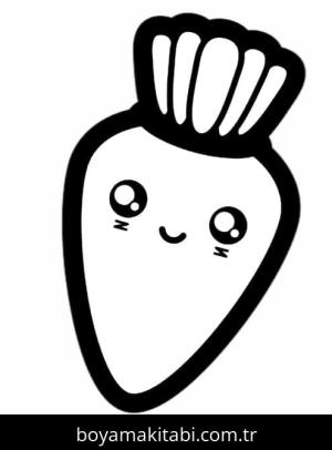 Havuç boyama sayfası – basit çizim, kolay boyama