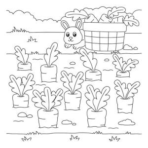 Havuç boyama sayfası,  coloring page, Havuç Bahçeli Tavşan, 