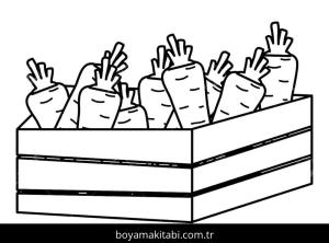 Havuç boyama sayfası – çocuklar için, çizgi film temalı