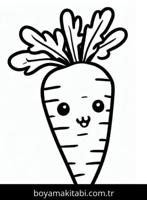 Havuç boyama sayfası – renkli çizimler, okul öncesi