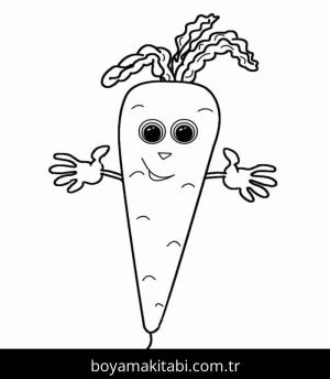 Havuç boyama sayfası – çocuklar için, çizgi film temalı