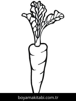 Havuç boyama sayfası – PDF indir, sevimli karakter