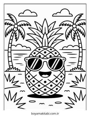 Hawaii boyama sayfası – eğlenceli etkinlik, el becerilerini geliştirir