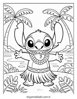 Hawaii boyama sayfası – renkli çizimler, okul öncesi