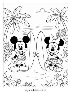 Hawaii boyama sayfası – PDF indir, sevimli karakter