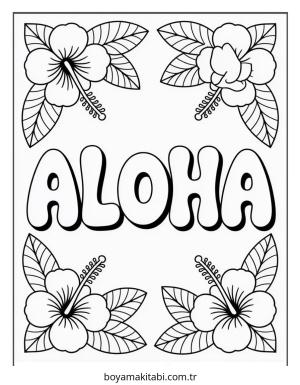 Hawaii boyama sayfası – yaratıcılık, eğlenceli etkinlik