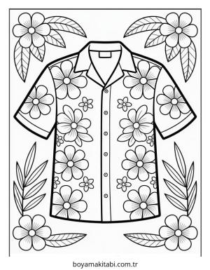 Hawaii boyama sayfası – eğlenceli etkinlik, el becerilerini geliştirir