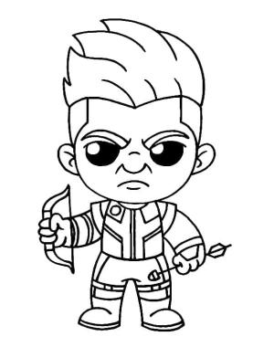 Hawkeye boyama sayfası,  coloring page, Kızgın Chibi Hawkeye, 