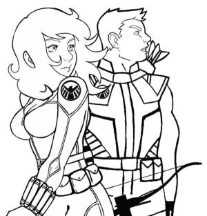 Hawkeye boyama sayfası,  coloring page, Kara Dul ve Hawkeye, 