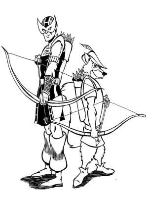 Hawkeye boyama sayfası,  coloring page, Hawkeye ve Robin Hood, 