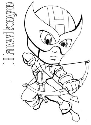 Hawkeye boyama sayfası,  coloring page, Sevimli Hawkeye, 