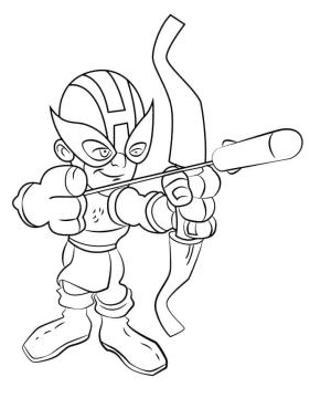 Hawkeye boyama sayfası,  coloring page, Sevimli Küçük Hawkeye, 