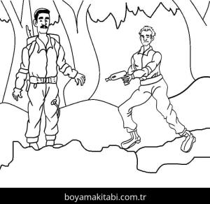 Hayalet Avcıları boyama sayfası – eğlenceli etkinlik, el becerilerini geliştirir