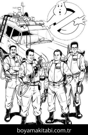 Hayalet Avcıları boyama sayfası – el becerilerini geliştirir, boyama çalışması