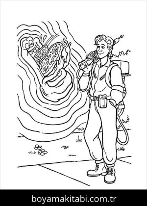 Hayalet Avcıları boyama sayfası – sevimli karakter, sanatsal çalışma