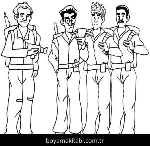 Hayalet Avcıları boyama sayfası – sanatsal çalışma, çocuklar için