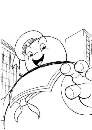 Hayalet Avcıları boyama sayfası,  coloring page, Puft Marshmallow Man’de kalın, 