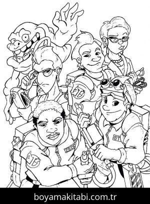 Hayalet Avcıları boyama sayfası – sanatsal çalışma, çocuklar için