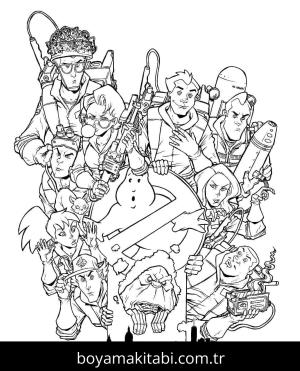 Hayalet Avcıları boyama sayfası – çocuk aktivitesi, PDF indir