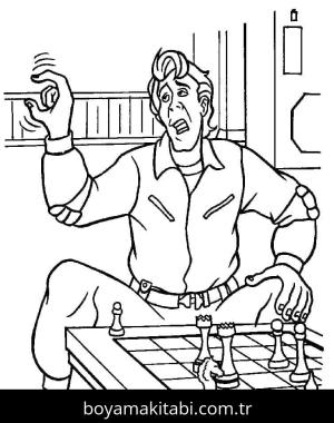 Hayalet Avcıları boyama sayfası – basit çizim, kolay boyama