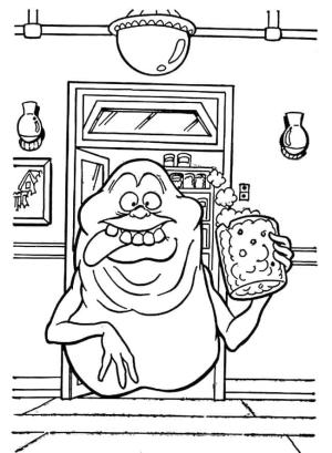 Hayalet Avcıları boyama sayfası,  coloring page, Komik Slimer, 