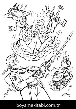 Hayalet Avcıları boyama sayfası – kolay boyama, eğitici aktivite