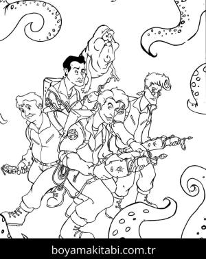 Hayalet Avcıları boyama sayfası – el becerilerini geliştirir, boyama çalışması