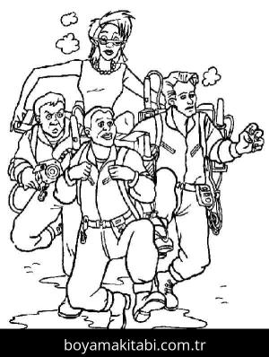 Hayalet Avcıları boyama sayfası – boyama etkinliği, çocuk aktivitesi