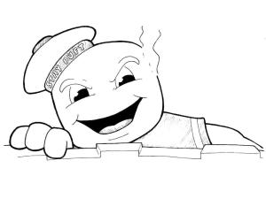 Hayalet Avcıları boyama sayfası,  coloring page, Hayalet Avcıları’nda Puft Marshmallow Man’de kalın, 