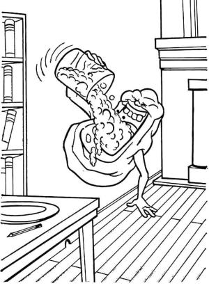 Hayalet Avcıları boyama sayfası,  coloring page, Slimer Bira İçiyor, 