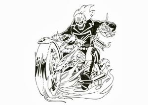 Hayalet Sürücü boyama sayfası,  coloring page, Motocicleta Hayalet Sürücü, 