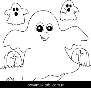 Hayalet boyama sayfası – okul öncesi, evde etkinlik