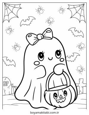 Hayalet boyama sayfası – okul öncesi, evde etkinlik