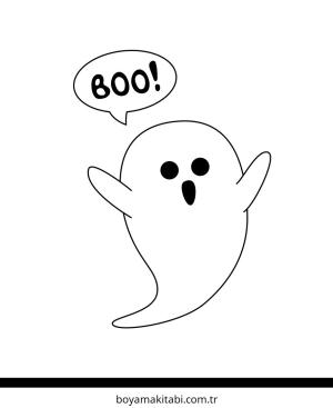 Hayalet boyama sayfası – kolay boyama, eğitici aktivite