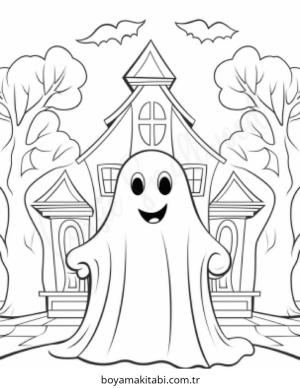 Hayalet boyama sayfası – evde etkinlik, ücretsiz yazdır