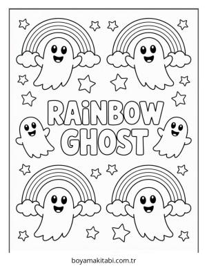 Hayalet boyama sayfası – evde etkinlik, ücretsiz yazdır