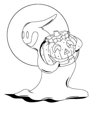 Hayalet boyama sayfası,  coloring page, Hayalet Tutan Balkabağı, 