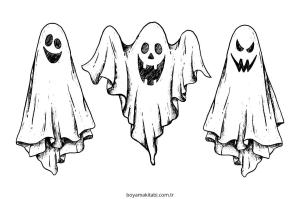 Hayalet boyama sayfası – kolay boyama, eğitici aktivite