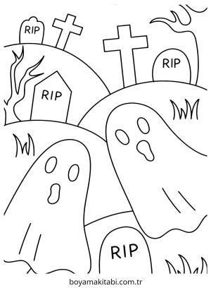 Hayalet boyama sayfası – boyama etkinliği, çocuk aktivitesi